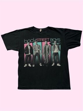 Backstreet Boys 2011 Graphic Short Sleeve Shirt Black Large Anvil Tag